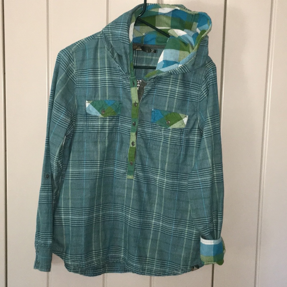 Cute Plaid Prana Long Sleeved Hoodie Top
